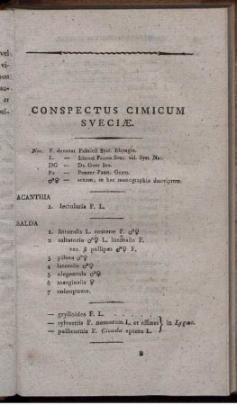 Conspectus Cimicum Sveciae.