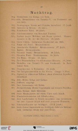 Nachtrag (Nr. 664 - 703)