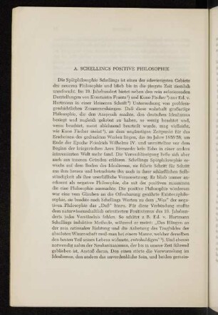 A. Schellings positive Philosophie
