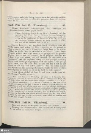 88. [nach 1520, Juli 16. Wittenberg]