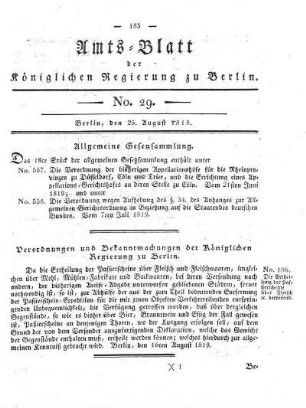 No. 29, 25. August 1819