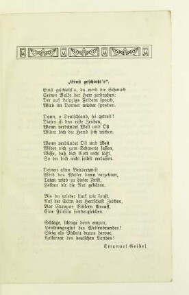 "Einst geschieht's"