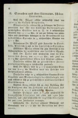 6, E. Sprachen und ihre Literatur, schöne Literatur