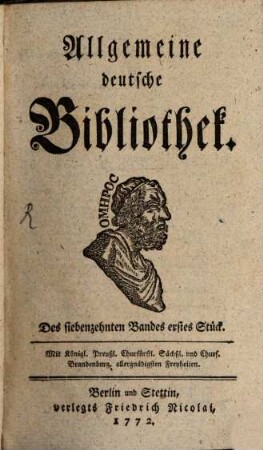 Allgemeine deutsche Bibliothek. 17, 17. 1772