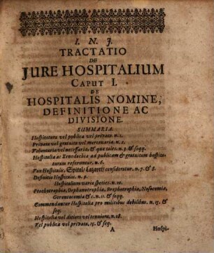 Diatribe Juridica De Jure Ac Privilegiis Hospitalium