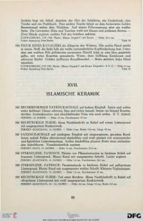 XVII. Islamische Keramik (Nr. 545-561)