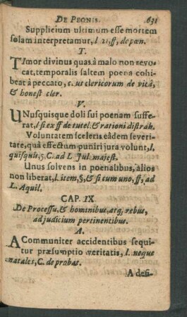 Cap. IX. De Processu & hominibus, atque rebus, ad iudicium pertinentibus.