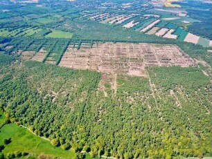 Nienwohld: Luftbild in Richtung Norden: Nienwohlder Moor: mittig Torfabbauflächen