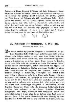 76. Reversalen der Markgrafen. 9. Mai 1442.