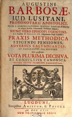 Praxis methodica exigendi pensiones, 1