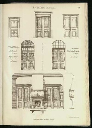 Villa Neuburger in Grunewald b. Berlin. Kaminwand im Speisezimmer. Thüren