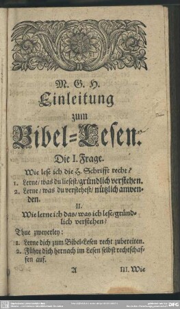 Einleitung zum Bibel-Lesen