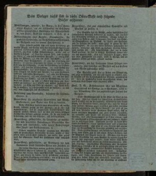 Beim Verleger dieses sind in dieser Oster-Messe noch folgende Bücher erschienen:[...]