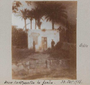 Unser Nachtquartier in Genin [Jenin, Dschenin, Djenin]. 30. Okt. 1903. Oehler.