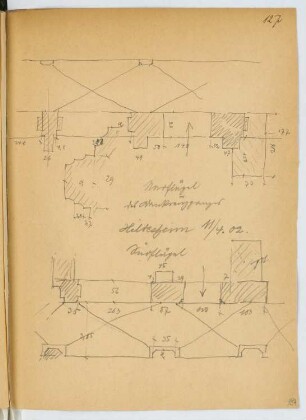 Dom, Hildesheim: Details Kreuzgang Südflügel (aus: Skizzen- und Fotoalbum 20)