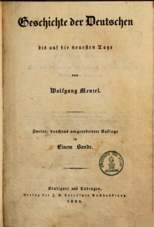 Geschichte der Deutschen bis auf die neuesten Tage
