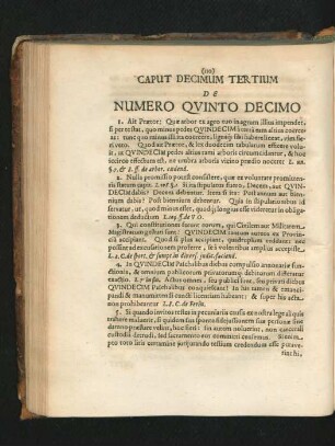 Caput Decimum Tertium. De Numero Quinto Decimo.