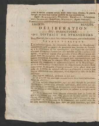 Déliberation Du Directoire ...