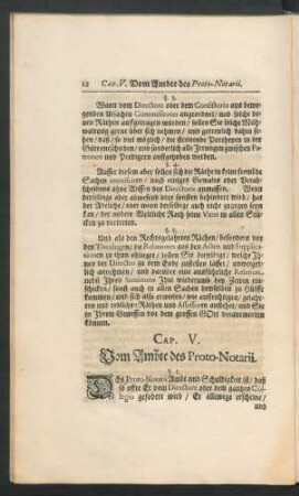 Cap. V. Vom Ambte des Proto-Notarii.