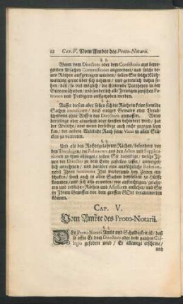Cap. V. Vom Ambte des Proto-Notarii.