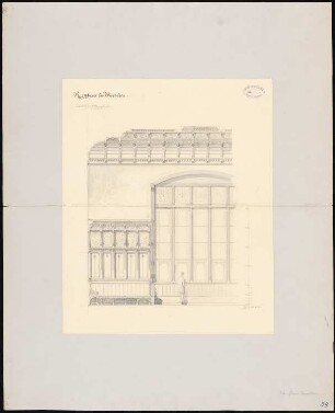 Rathaus, Wiesbaden: Detail des Sitzungssaales, Wandabwicklung 1:25