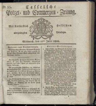 Nr. 55, Mittwoch den 11ten Julii. 1821