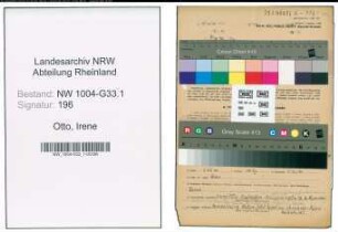 Entnazifizierung Irene Otto , geb. 08.09.1902 (Lehrerin)