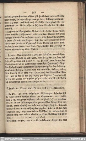 Theorie der Exponential-Größen und der Logarithmen