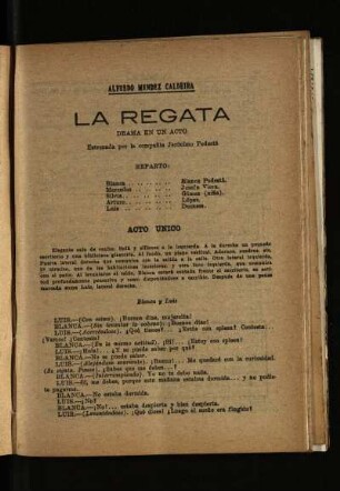 La regata : drama en un acto