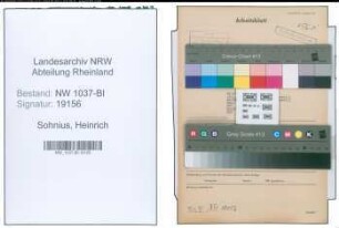 Entnazifizierung Heinrich Sohnius , geb. 17.10.1904 (Justizbeamter)