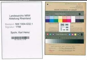 Entnazifizierung Karl Heinz Spohr , geb. 26.09.1911 (Techn.Angestellter)