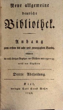 Neue allgemeine deutsche Bibliothek. 1/28,3. 1792/95 (1798)
