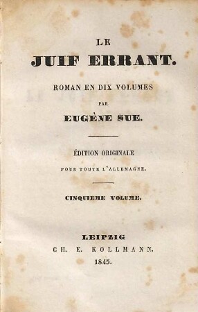 Le juif errant : roman en dix volumes, 5