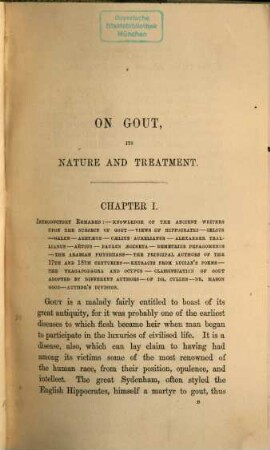 The Nature and Treatment of Gout and Rheumatic Gout