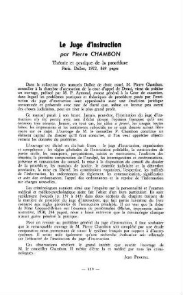 419, Le Juge d'Instruction, par Pierre Chambon