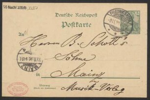 Brief an B. Schott's Söhne : 09.11.1900