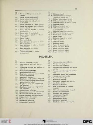 Meubelen (Nr. 727-766)