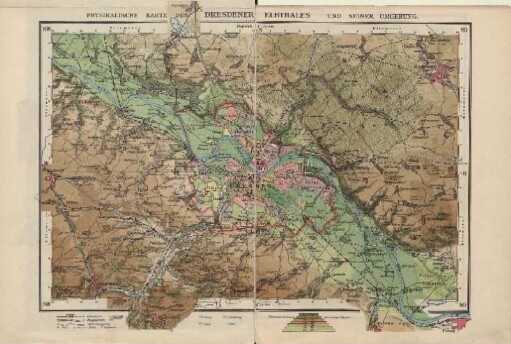Physikalische Karte des Dresdener Elbthales und seiner Umgebung
