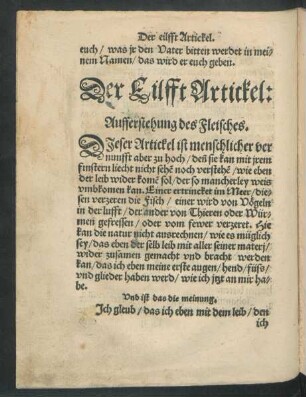 Der Eilfft Artickel: Aufferstehung des Fleisches.