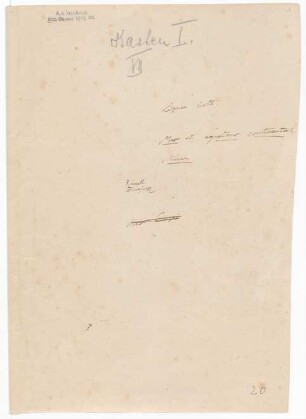 Umschlag mit der Aufschrift "Lignes Isoth. Mer et équateur continental", nebst weiterer Notizen