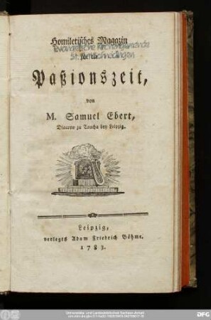 Homiletisches Magazin für die Paßionszeit