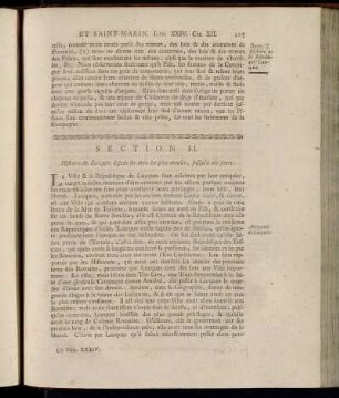 Section II. Histoire de Lucques depuis les tems les plus reculés,[...]