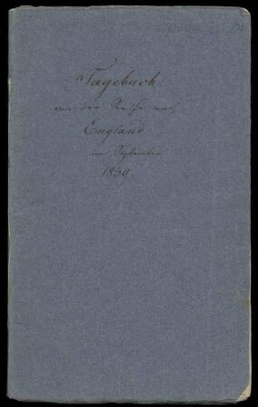 Tagebuch auf der Reise nach England im September 1839