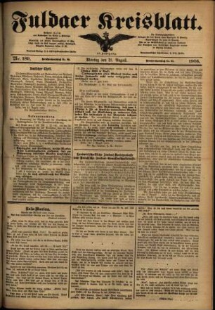 Ausgabe vom Montag, den 21. August 1905.