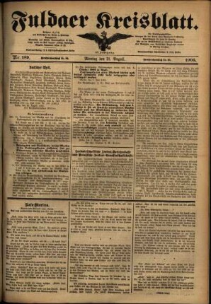 Ausgabe vom Montag, den 21. August 1905.