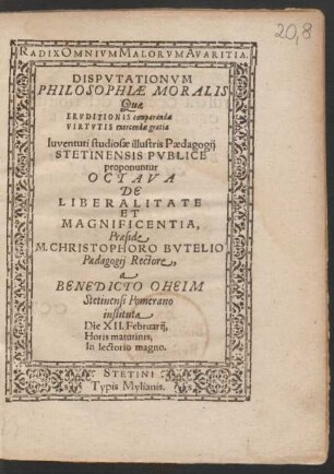 8: De Liberalitate Et Magnificentia