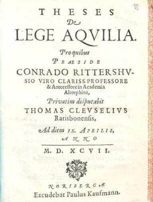 Theses de lege Aquilia