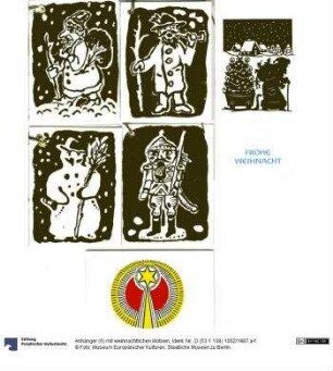 Anhänger (6) mit weihnachtlichen Motiven