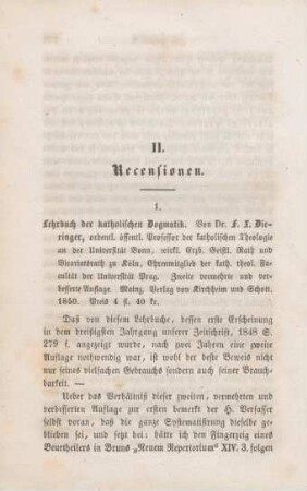 576-580 [Rezension] Dieringer, Franz Xaver, Lehrbuch der katholischen Dogmatik