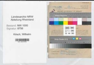 Entnazifizierung Wilhelm Kirsch, geb. 27.01.1899 (Postschaffner)
